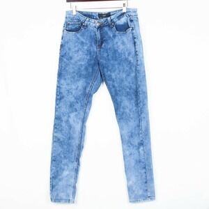 UWD Womens Mid Rise Skinny Denim Jeans Size 16 Acid Wash Stretch Casual Normcore